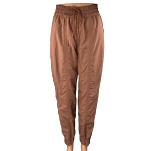 Gap Fit Women's Brown High Waisted Drawstring Tapered Jogger Sweat Pants Size XS